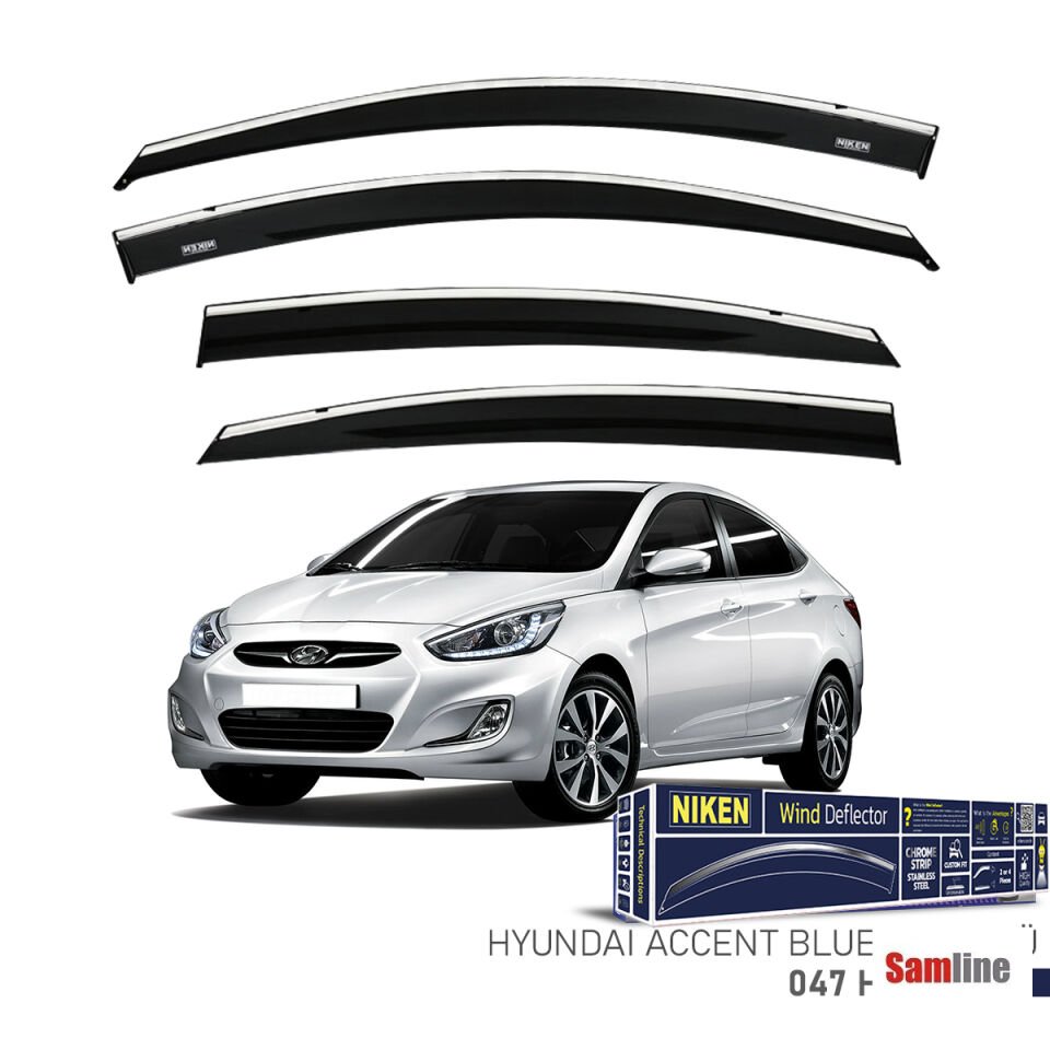 Cam Rüzgarlığı Kromlu 4'lü Set Hyundai Accent Blue (2011-2018)