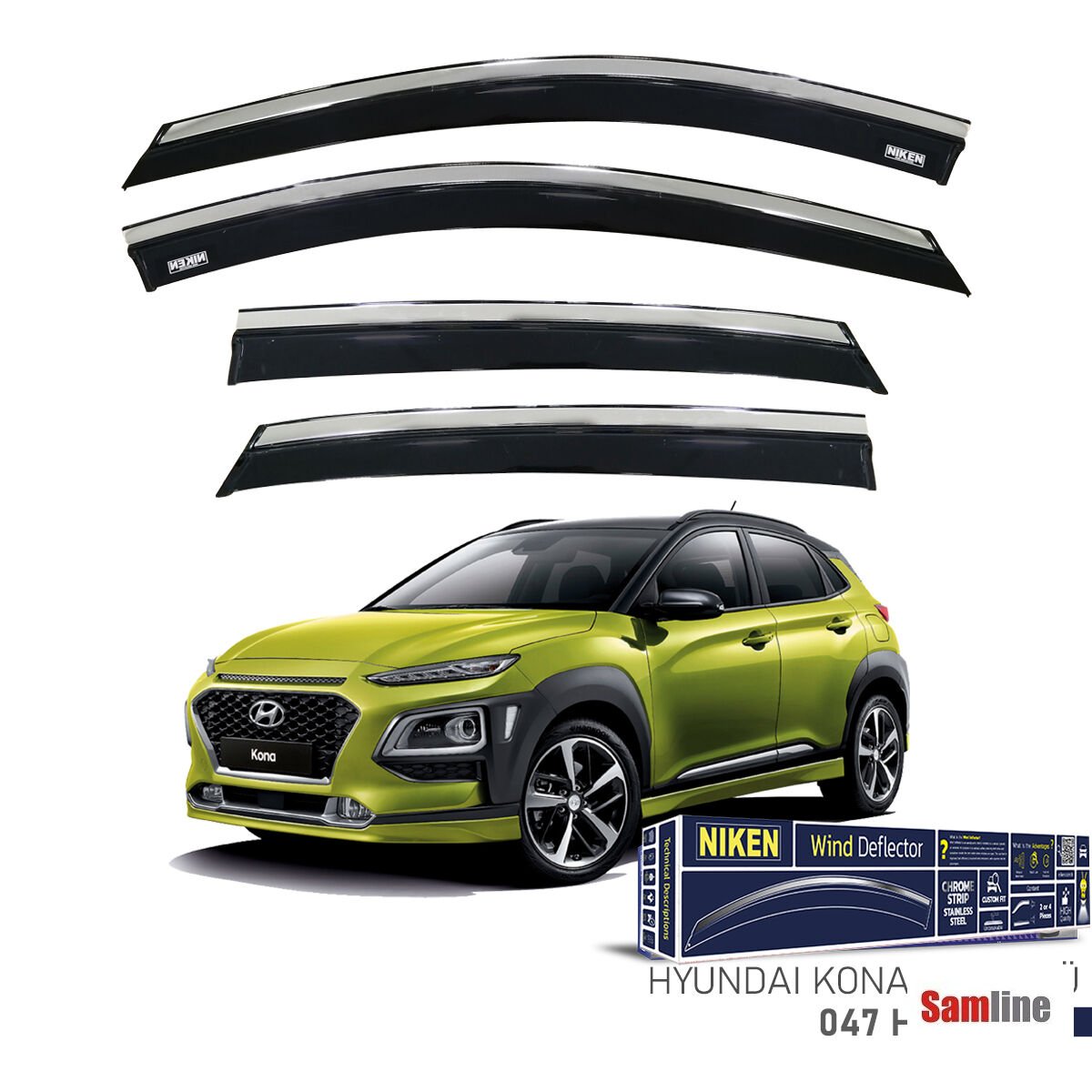 Cam Rüzgarlığı Kromlu 4'lü Set Hyundai Kona (2018-2022)
