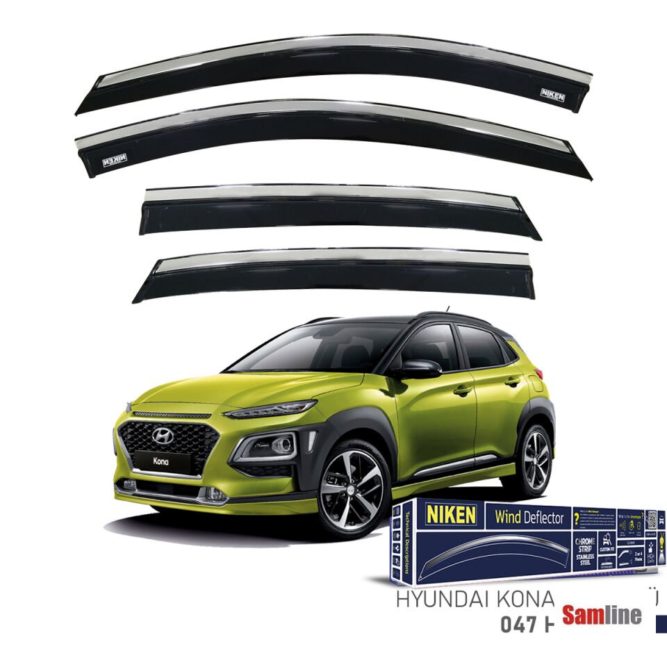 Cam Rüzgarlığı Kromlu 4'lü Set Hyundai Kona (2018-2022)
