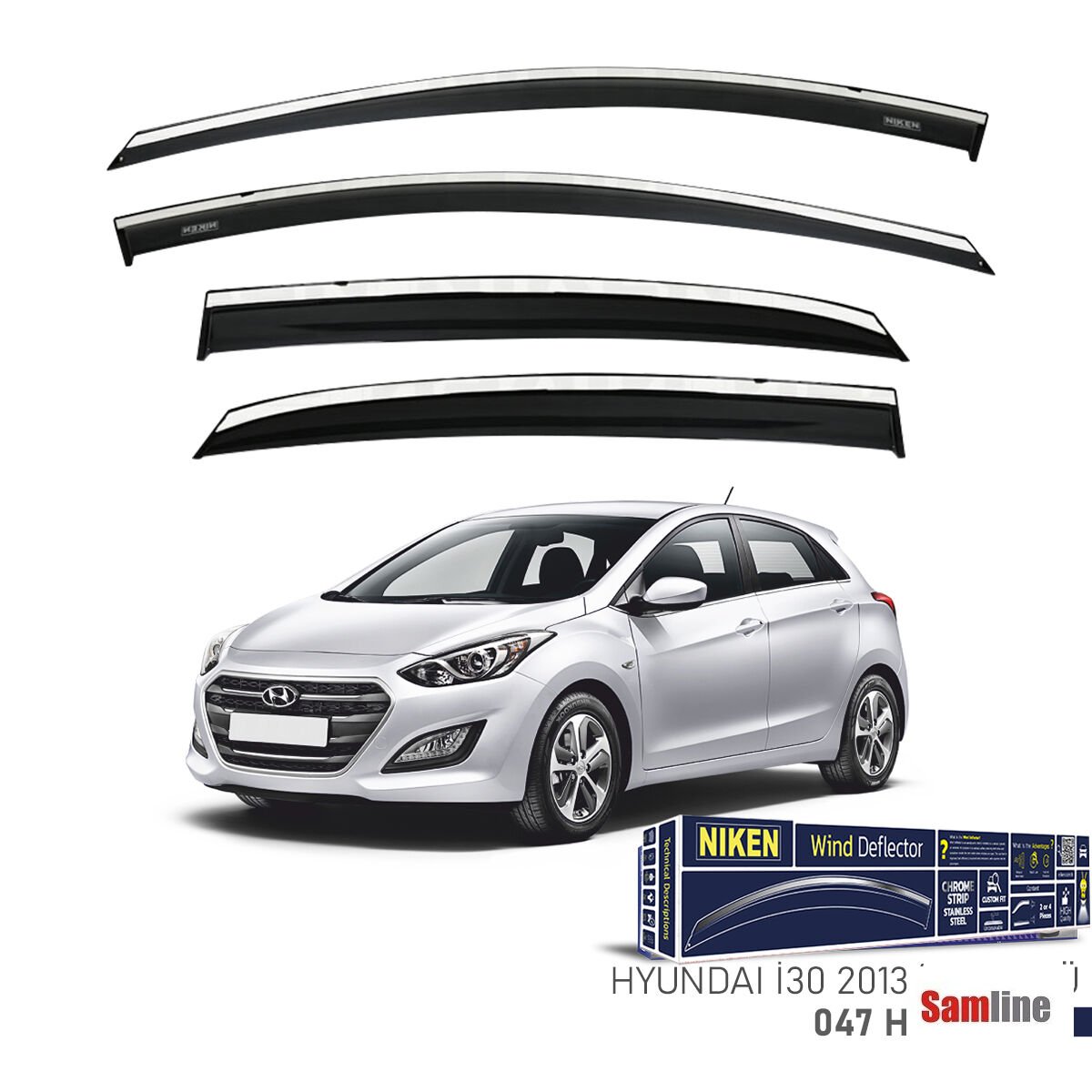 Cam Rüzgarlığı Kromlu 4'lü Set Hyundai İ30 (2013-2017)