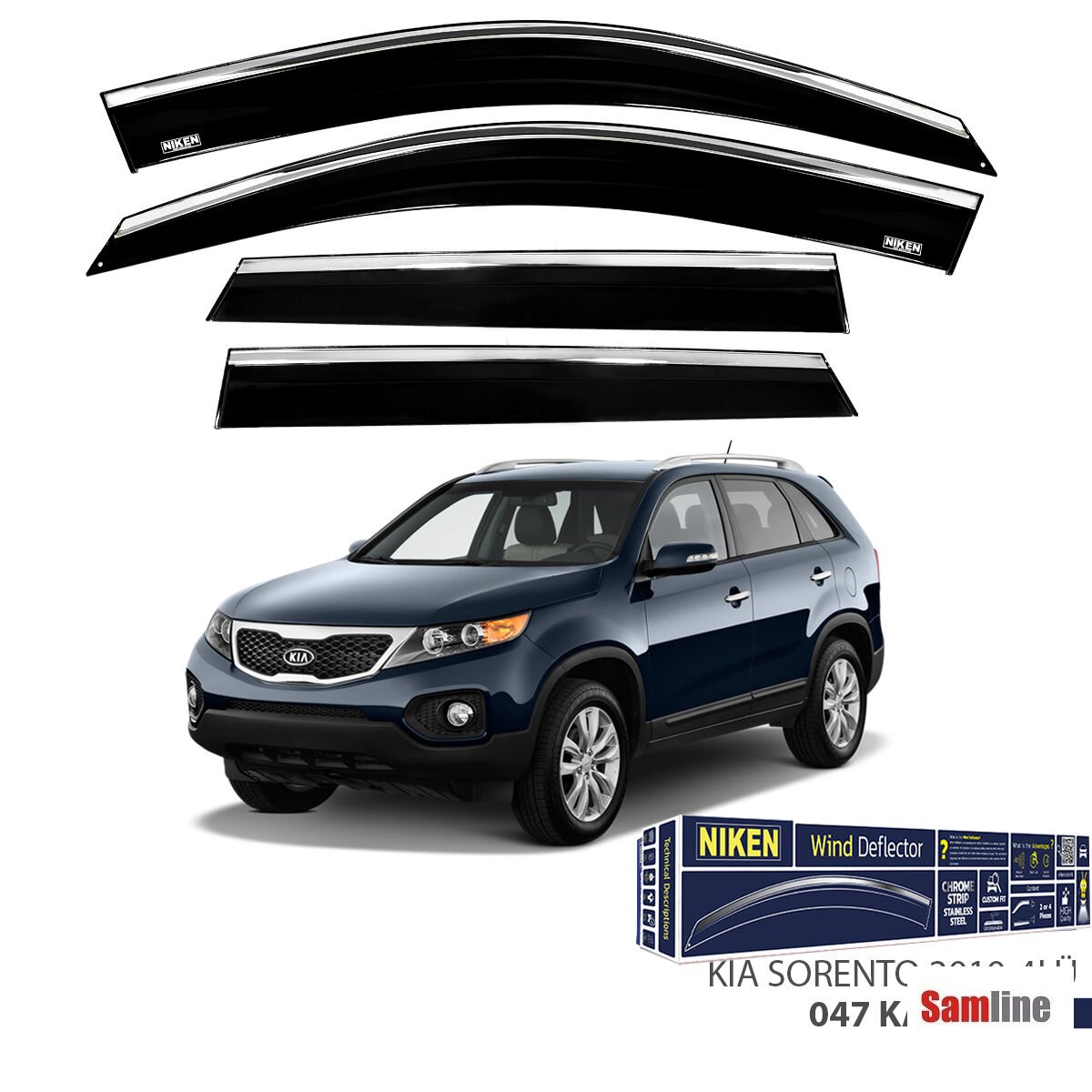 Cam Rüzgarlığı Kromlu 4'lü Set Kia Sorento (2010+)