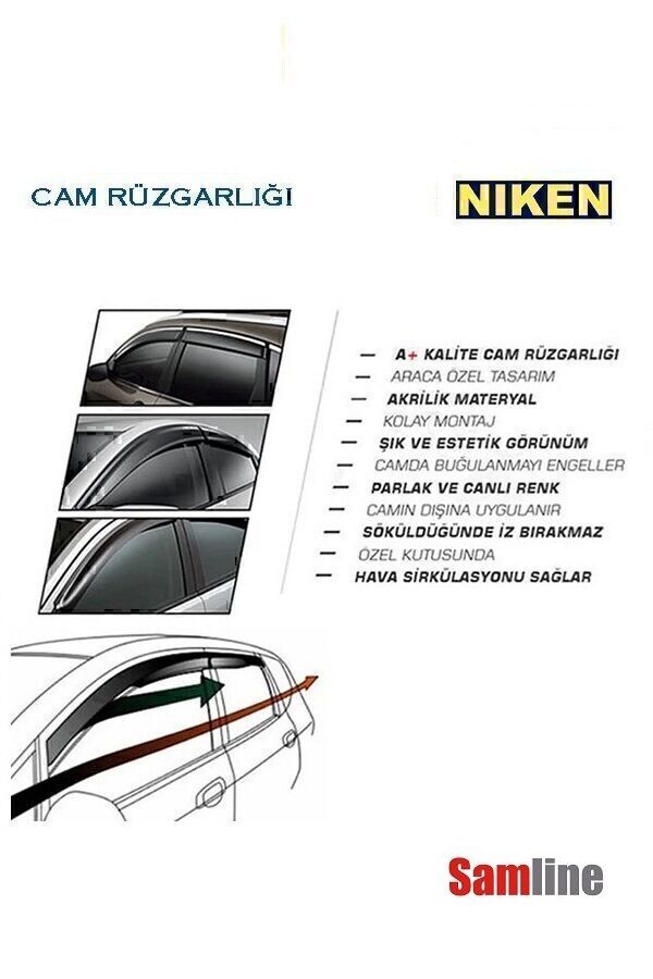 Cam Rüzgarlığı Kromlu 4'lü Set Nissan Qashqai (2021-2024) J12