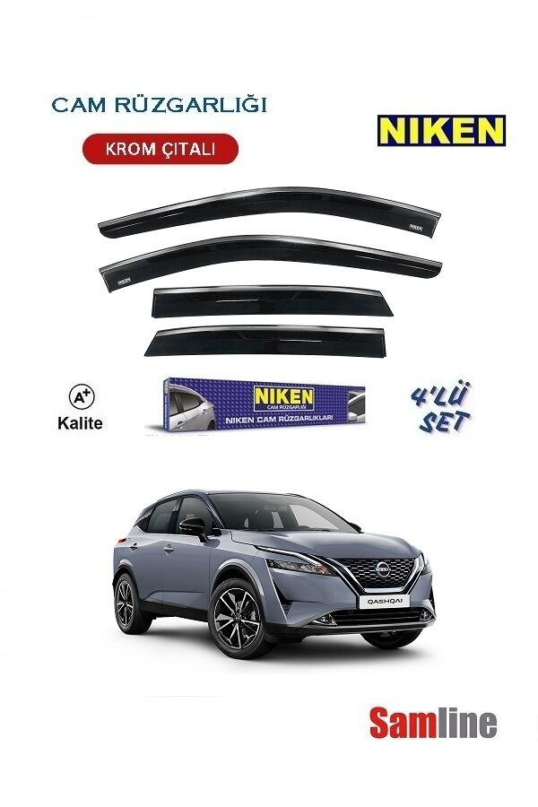 Cam Rüzgarlığı Kromlu 4'lü Set Nissan Qashqai (2021-2024) J12