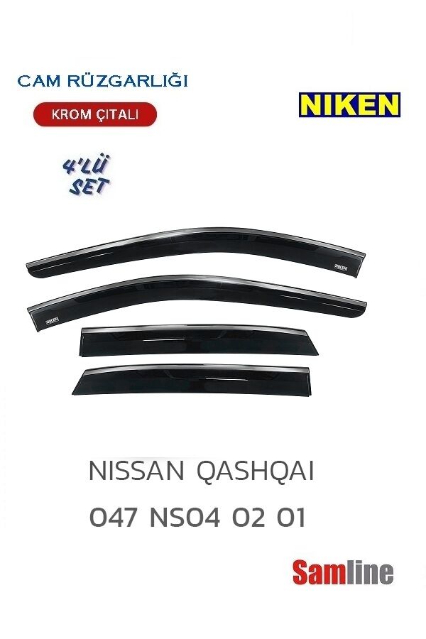 Cam Rüzgarlığı Kromlu 4'lü Set Nissan Qashqai (2021-2024) J12