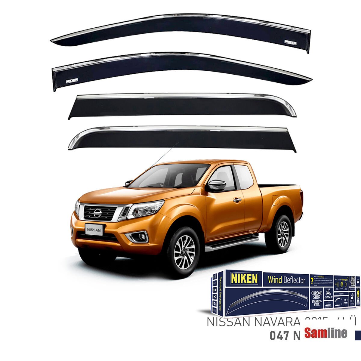 Cam Rüzgarlığı Kromlu 4'lü Set Nissan Navara (2015+)