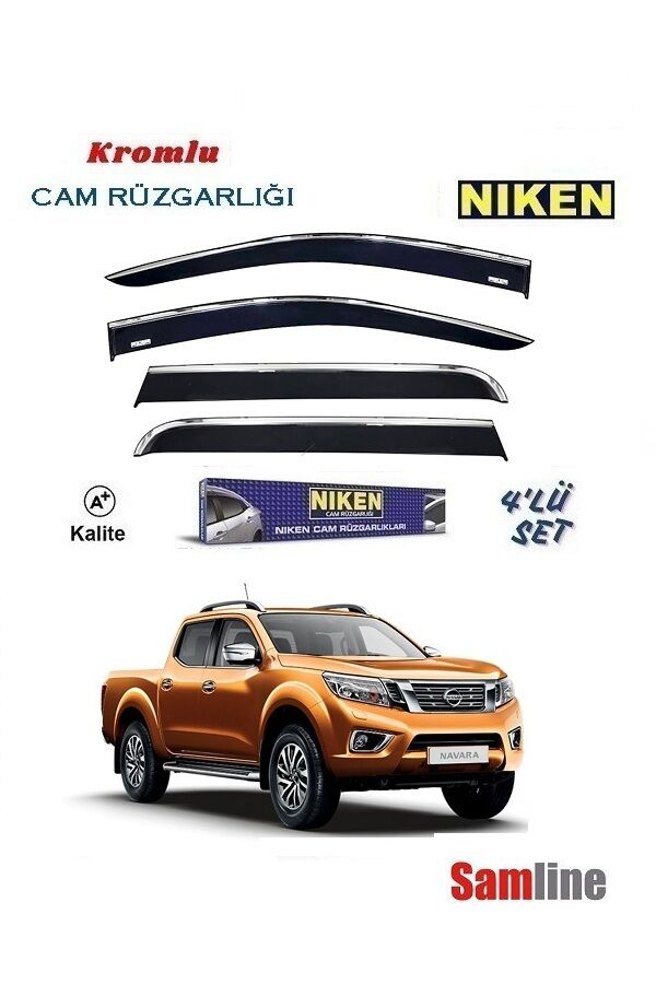 Cam Rüzgarlığı Kromlu 4'lü Set Nissan Navara (2016-2021)