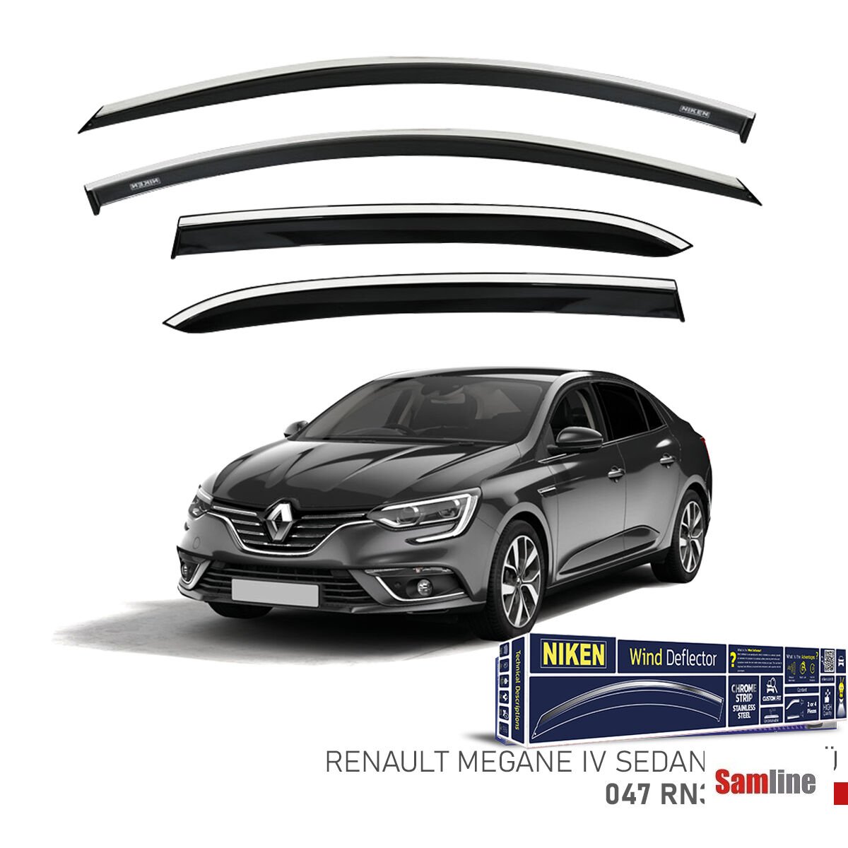 Cam Rüzgarlığı Kromlu 4'lü Set Renault Megane IV Sedan (2016+)