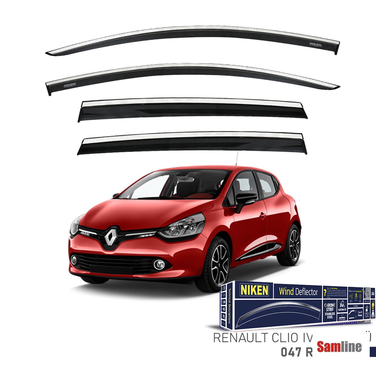 Cam Rüzgarlığı Kromlu 4'lü Set Renault Clio IV HB (2012-2019)