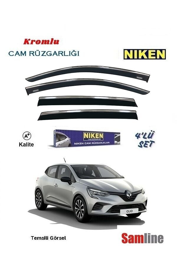 Cam Rüzgarlığı Kromlu 4'lü Set Renault Clio V HB (2020-2023)