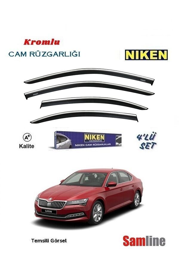 Cam Rüzgarlığı Kromlu 4'lü Set Skoda Superb (2019-2023)