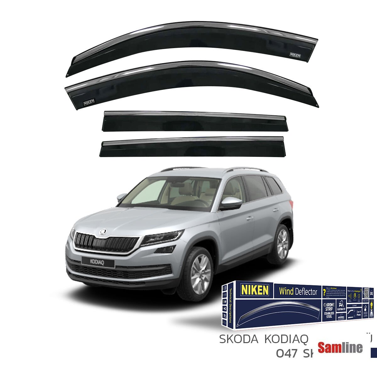 Cam Rüzgarlığı Kromlu 4'lü Set Skoda Kodiaq (2017+)