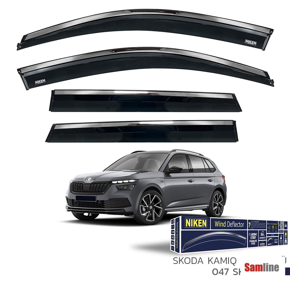 Cam Rüzgarlığı Kromlu 4'lü Set Skoda Kamiq (2018+)