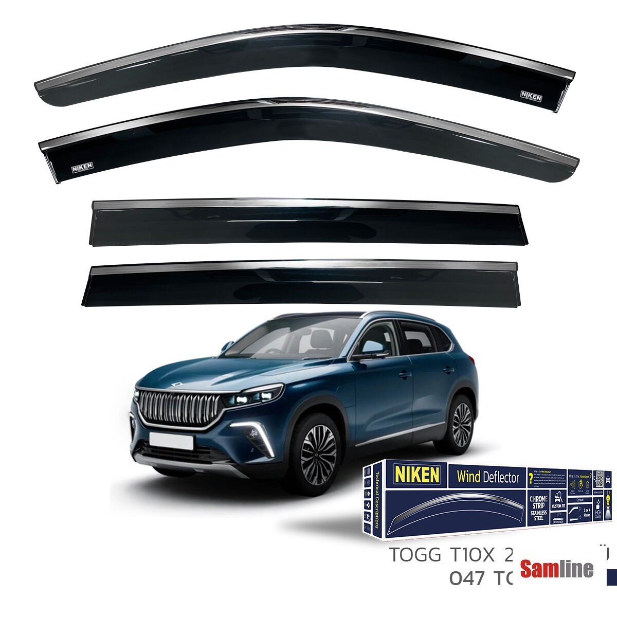 Cam Rüzgarlığı Kromlu 4'lü Set Togg T10X (2023-2025)