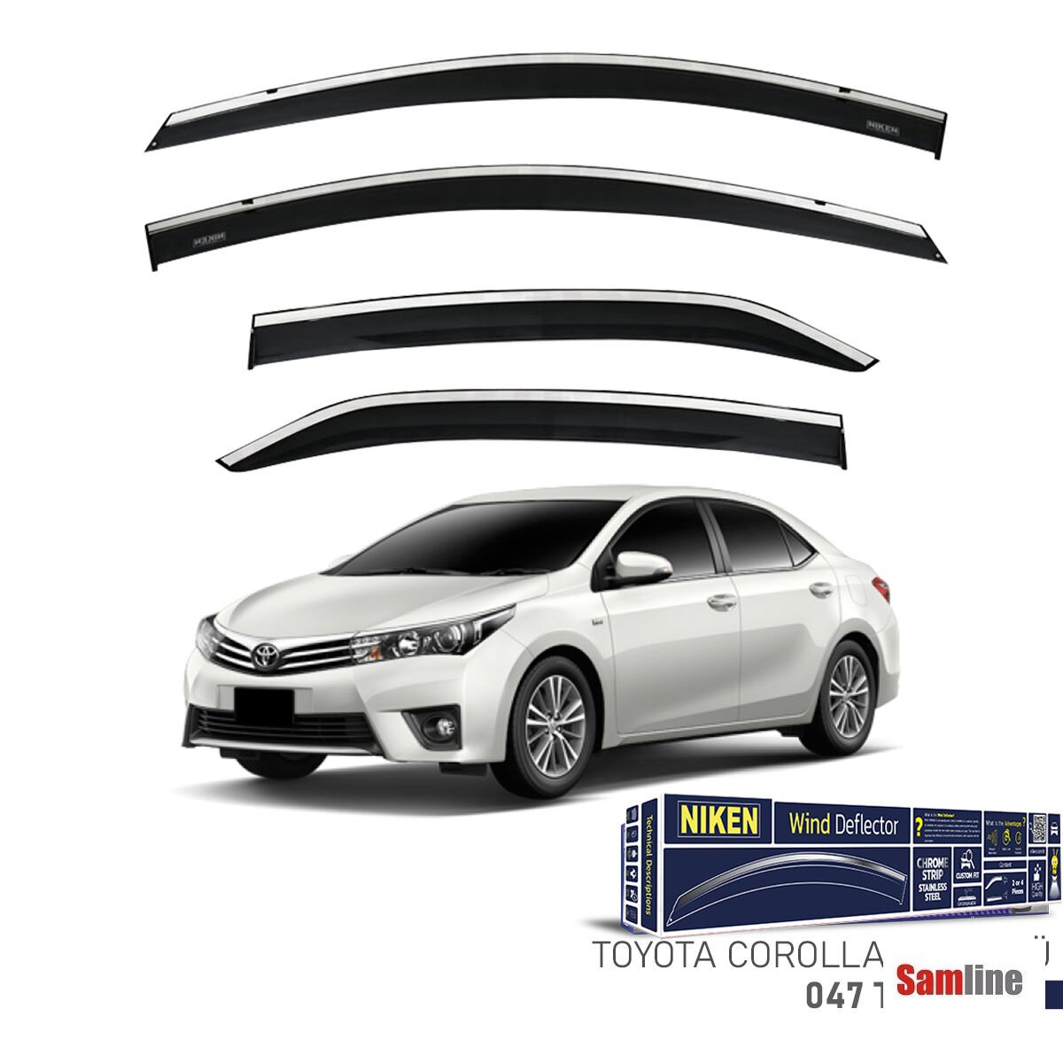 Cam Rüzgarlığı Kromlu 4'lü Set Toyota Corolla Sedan (2013-2018)
