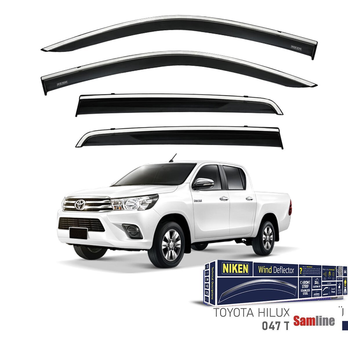 Cam Rüzgarlığı Kromlu 4'lü Set Toyota Hilux (2015+)