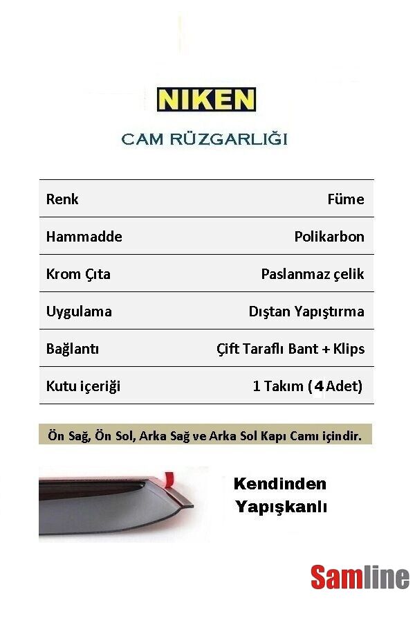 Cam Rüzgarlığı Kromlu 4'lü Set VW Amarok (2011-2016)