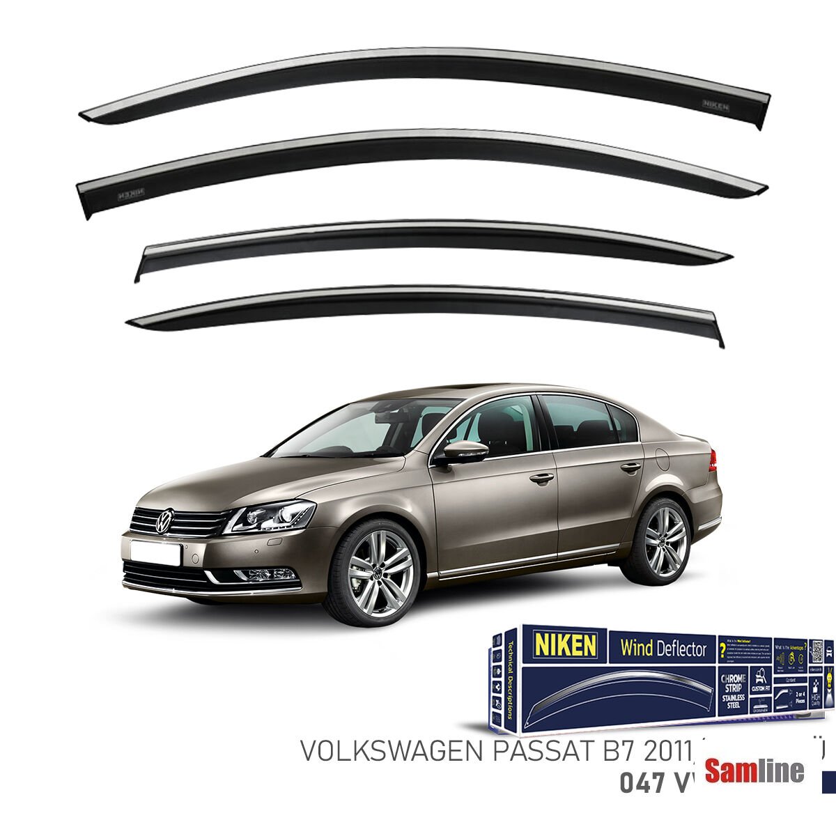 Cam Rüzgarlığı Kromlu 4'lü Set Volkswagen Passat B7 Sedan (2011-2014)
