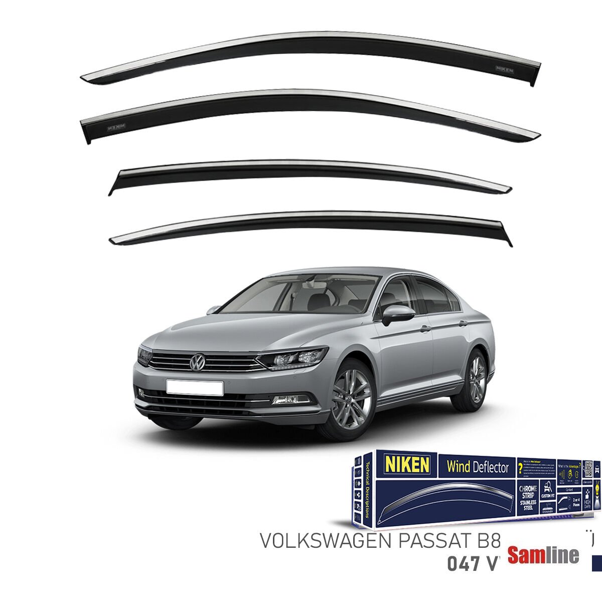 Cam Rüzgarlığı Kromlu 4'lü Set Volkswagen Passat B8 Sedan (2015-2022)