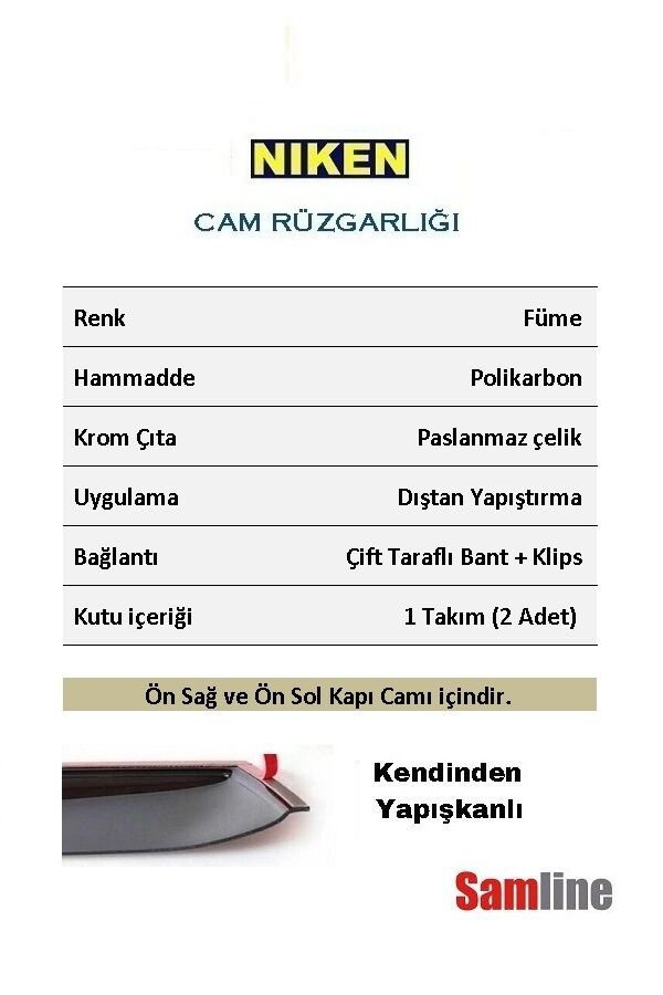 Cam Rüzgarlığı Kromlu 2'li Set Peugeot Rifter (2019-2024) NİKEN