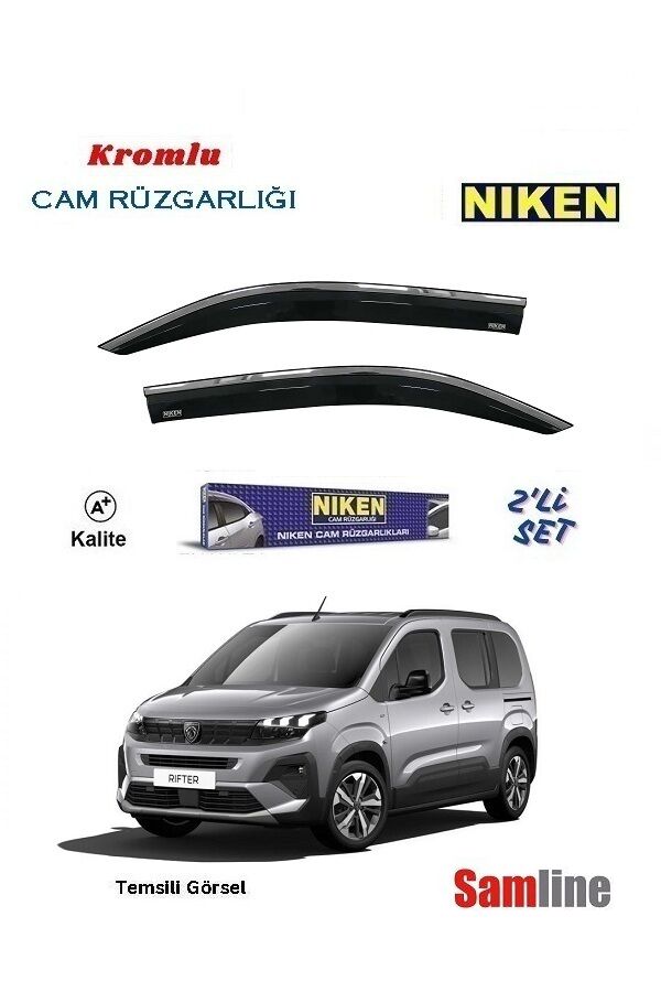 Cam Rüzgarlığı Kromlu 2'li Set Peugeot Yeni Rifter (2024-2025) NİKEN