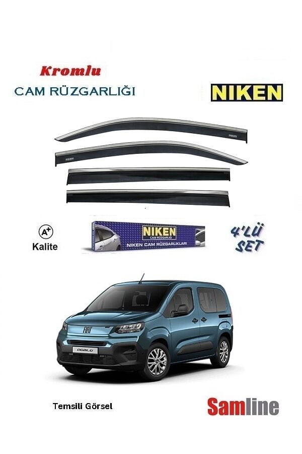 Cam Rüzgarlığı Kromlu 4'lü Set Fiat Doblo III Combi (2023-2025)