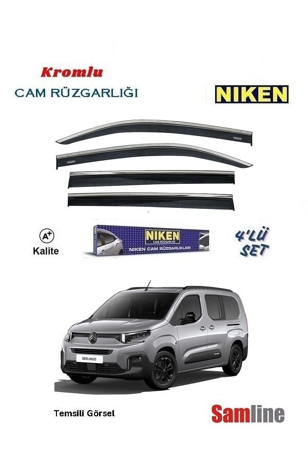 Cam Rüzgarlığı Kromlu 4'lü Set Citroen Yeni Berlingo Combi (2024-2025)