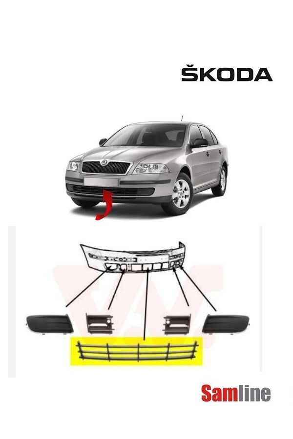 Tampon Orta Izgarası (Tampon orta panjur) Skoda Octavıa (2005-2009) 1Z0853677