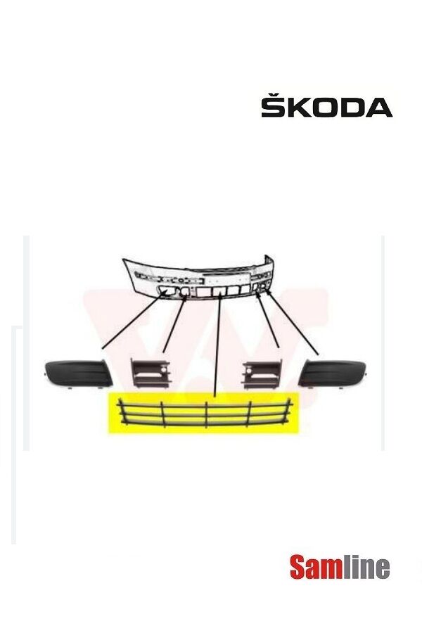Tampon Orta Izgarası (Tampon orta panjur) Skoda Octavıa (2005-2009) 1Z0853677