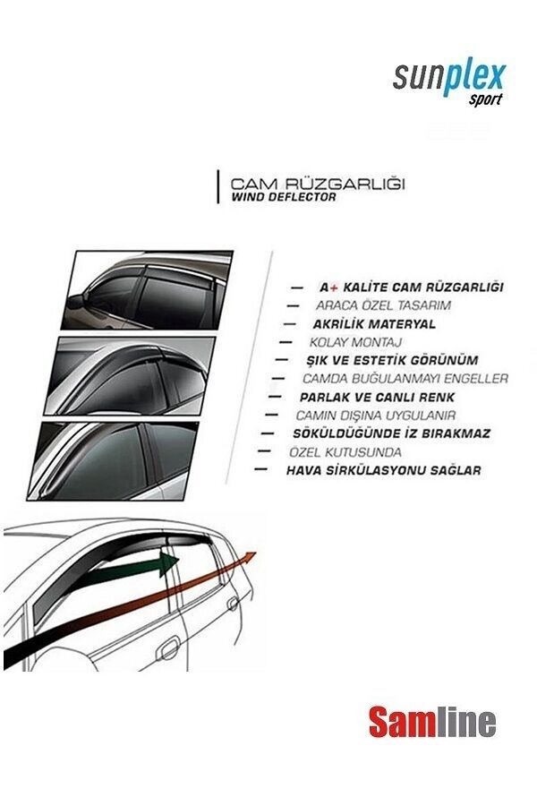 Cam Rüzgarlığı 4'lü Set Hyundai İ30 (2012-2016) Sunplex Sport