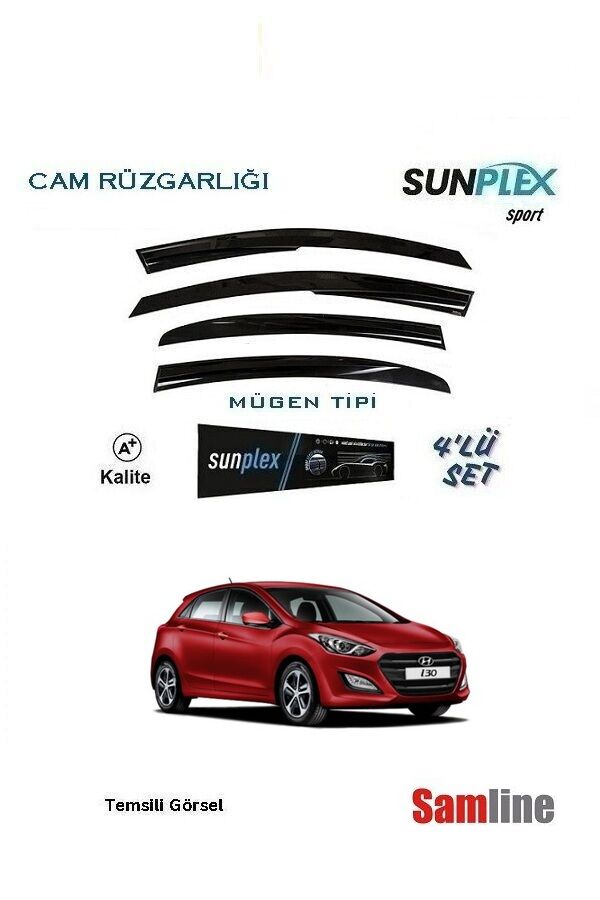 Cam Rüzgarlığı 4'lü Set Hyundai İ30 (2012-2016) Sunplex Sport