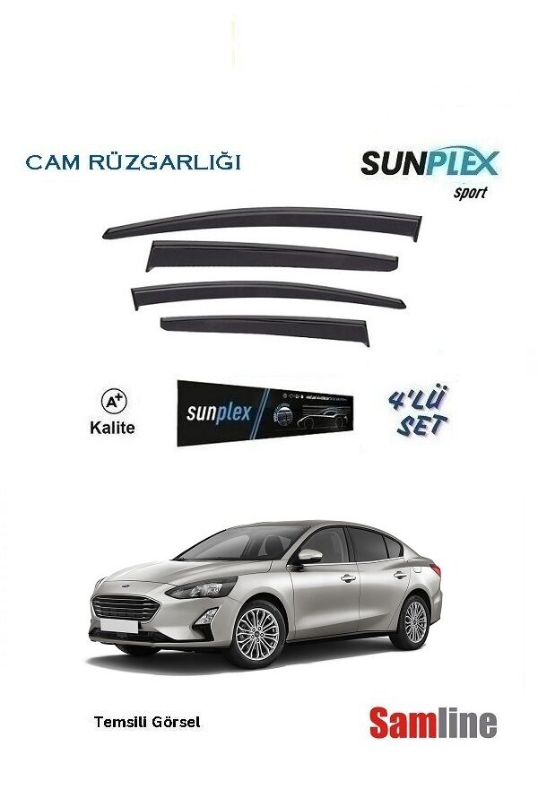 Cam Rüzgarlığı 4'lü Set Ford Focus 5 Sedan (2019-2021) SUNPLEX