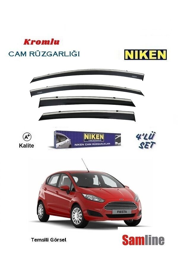 Cam Rüzgarlığı Kromlu 4'lü Set Ford Fiesta (2013-2017) NİKEN