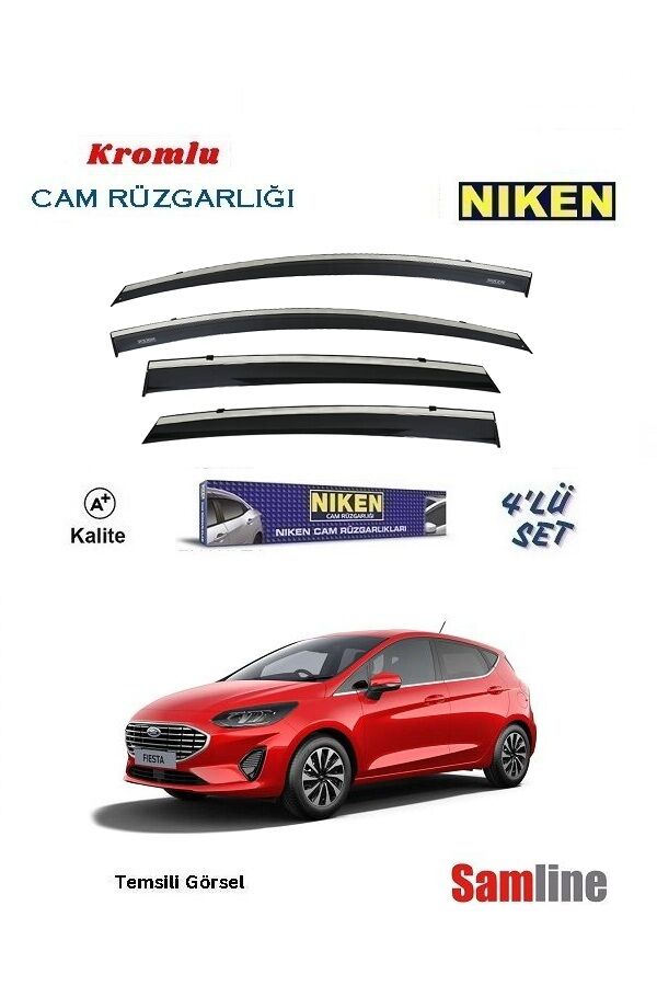 Cam Rüzgarlığı Kromlu 4'lü Set Ford Fiesta (2018-2023) NİKEN