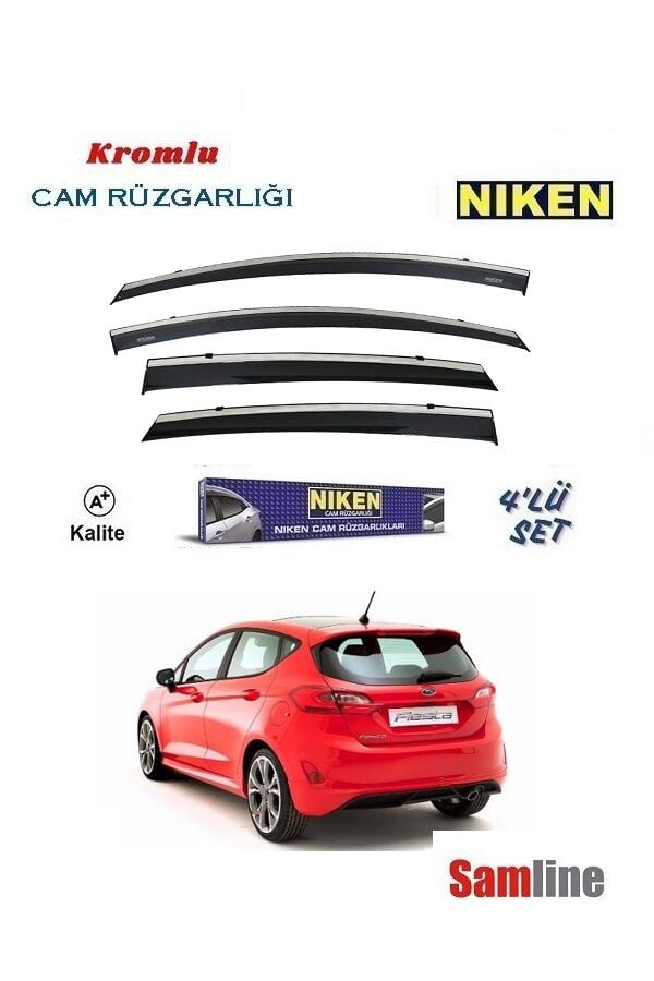 Cam Rüzgarlığı Kromlu 4'lü Set Ford Fiesta (2018-2023) NİKEN