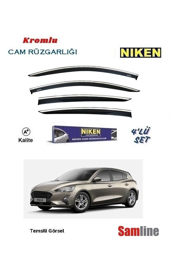 Cam Rüzgarlığı Kromlu 4'lü Set Ford Focus HB (2019-2021) NİKEN