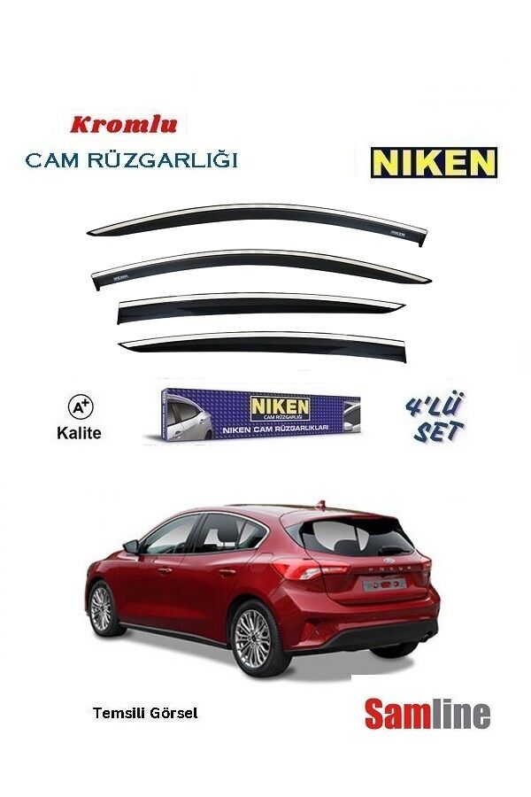 Cam Rüzgarlığı Kromlu 4'lü Set Ford Focus HB (2019-2021) NİKEN
