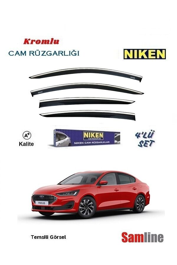 Cam Rüzgarlığı Kromlu 4'lü Set Ford Focus Sedan (2022-2024) NİKEN
