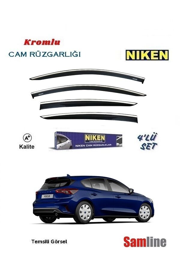 Cam Rüzgarlığı Kromlu 4'lü Set Ford Focus HB (2022-2024) NİKEN