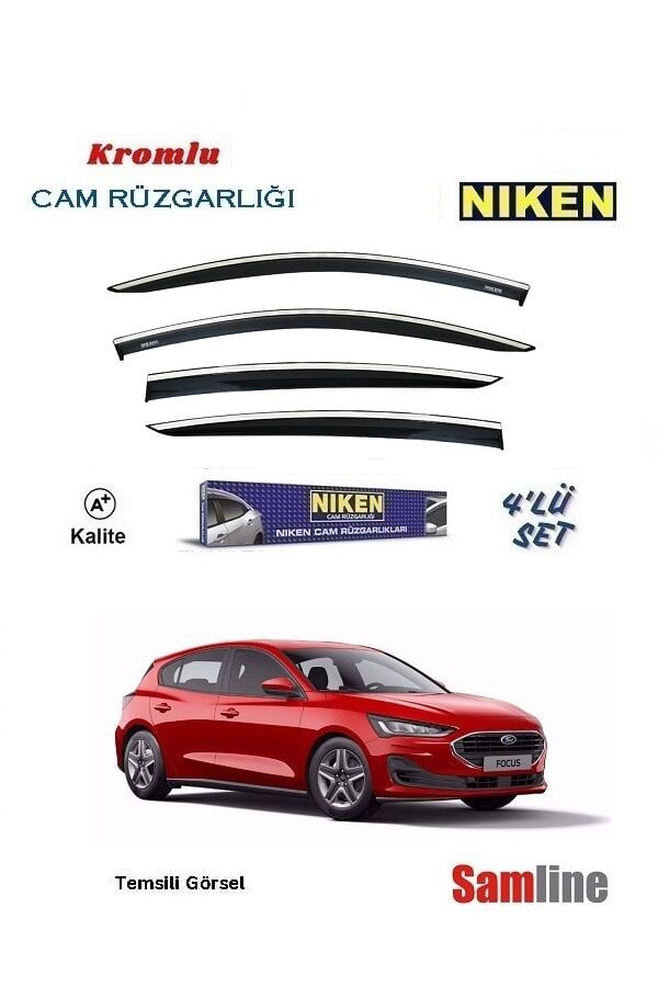 Cam Rüzgarlığı Kromlu 4'lü Set Ford Focus HB (2022-2024) NİKEN