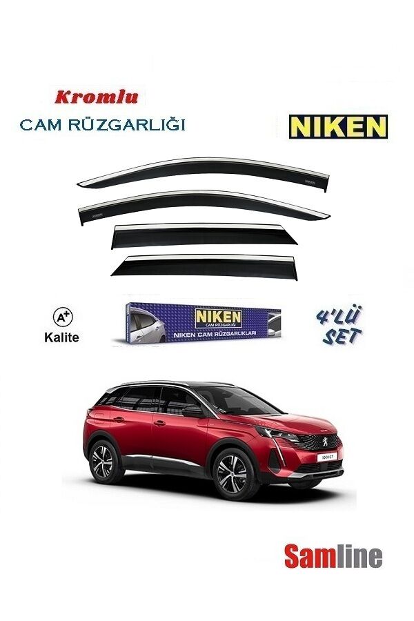 Cam Rüzgarlığı Kromlu 4'lü Set Peugeot 3008 (2020-2024) NİKEN
