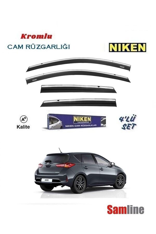 Cam Rüzgarlığı Kromlu 4'lü Set Toyota Auris (2015-2018) NİKEN