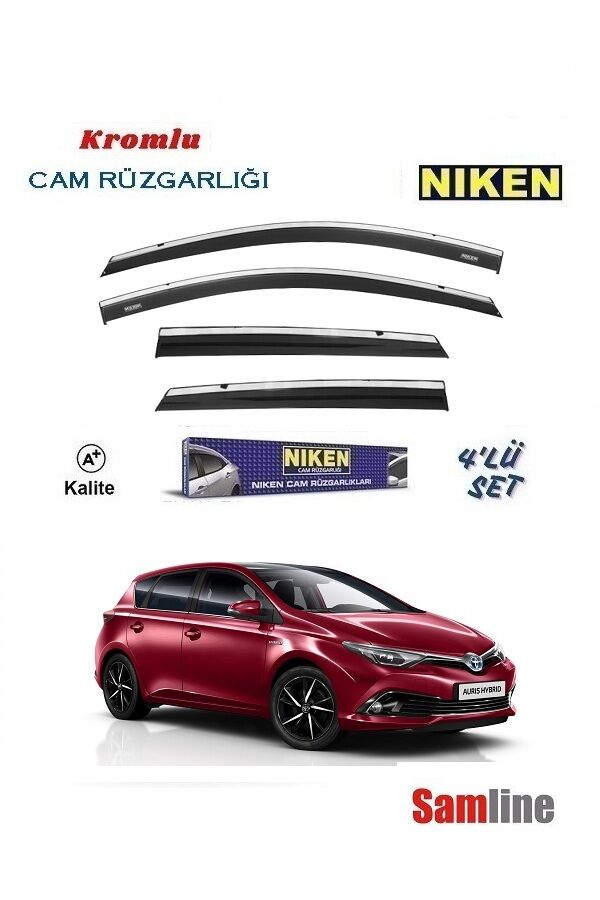 Cam Rüzgarlığı Kromlu 4'lü Set Toyota Auris (2015-2018) NİKEN