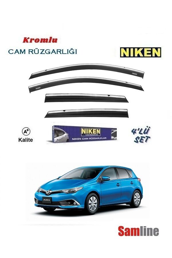 Cam Rüzgarlığı Kromlu 4'lü Set Toyota Auris (2015-2018) NİKEN