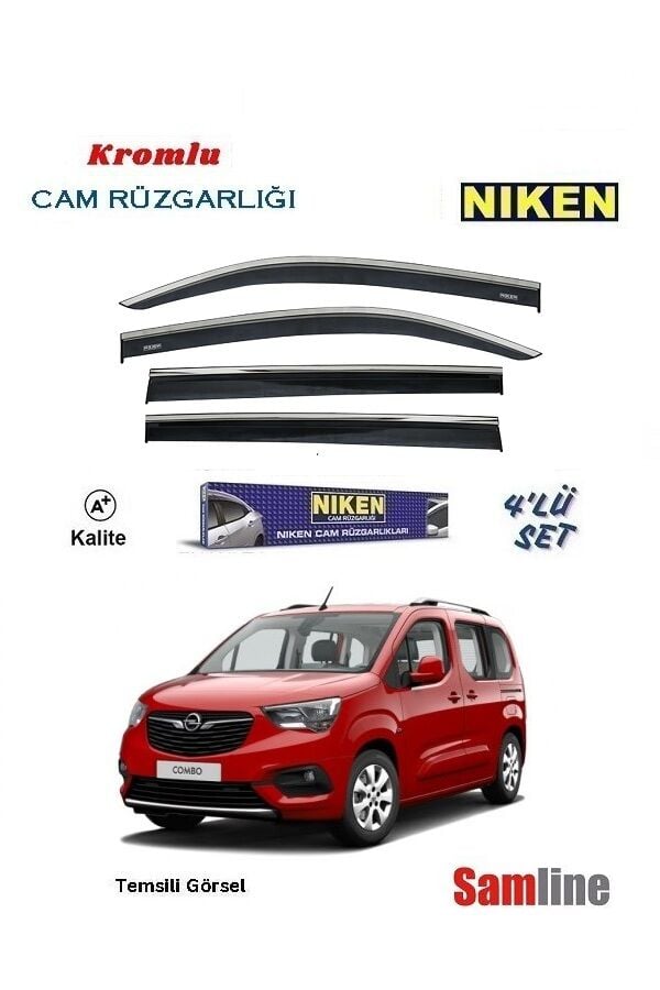 Cam Rüzgarlığı Kromlu 4'lü Set Opel Combo Combi (2019-2024)