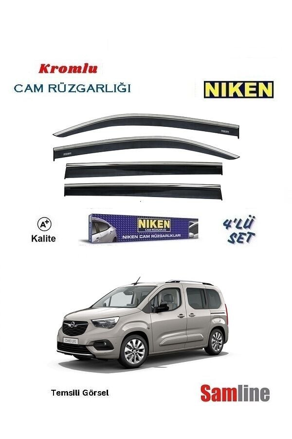 Cam Rüzgarlığı Kromlu 4'lü Set Opel Combo Combi (2019-2024)