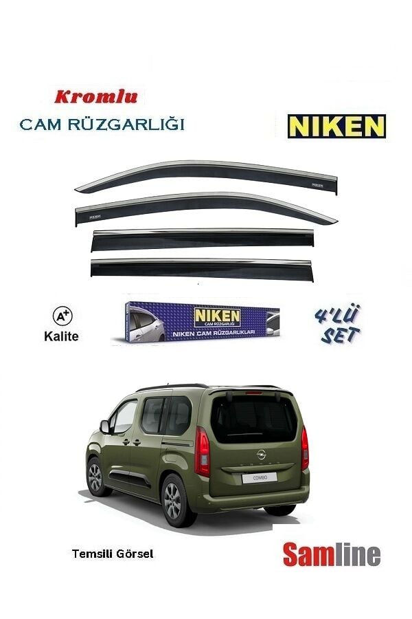 Cam Rüzgarlığı Kromlu 4'lü Set Opel Yeni Combo Combi (2024-2026)