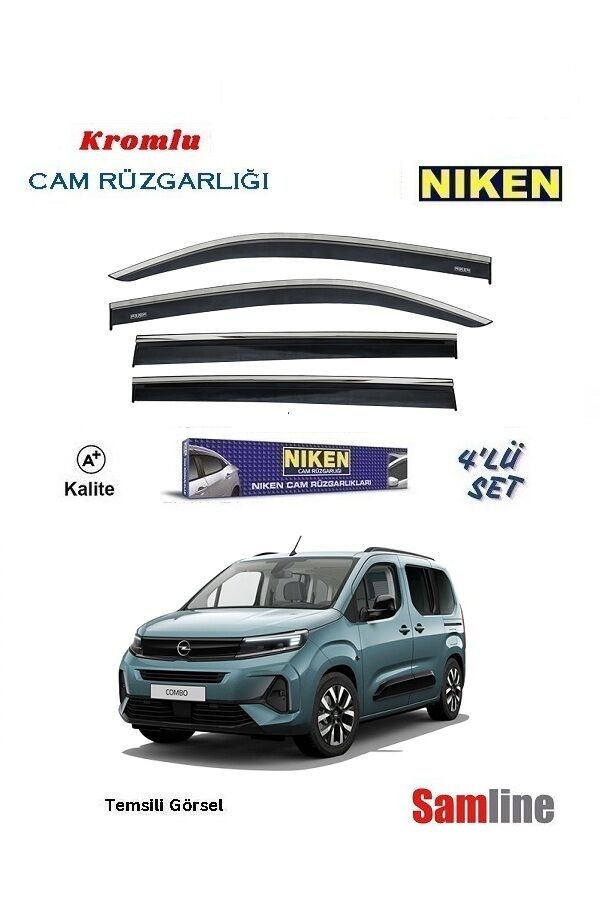 Cam Rüzgarlığı Kromlu 4'lü Set Opel Yeni Combo Combi (2024-2025)