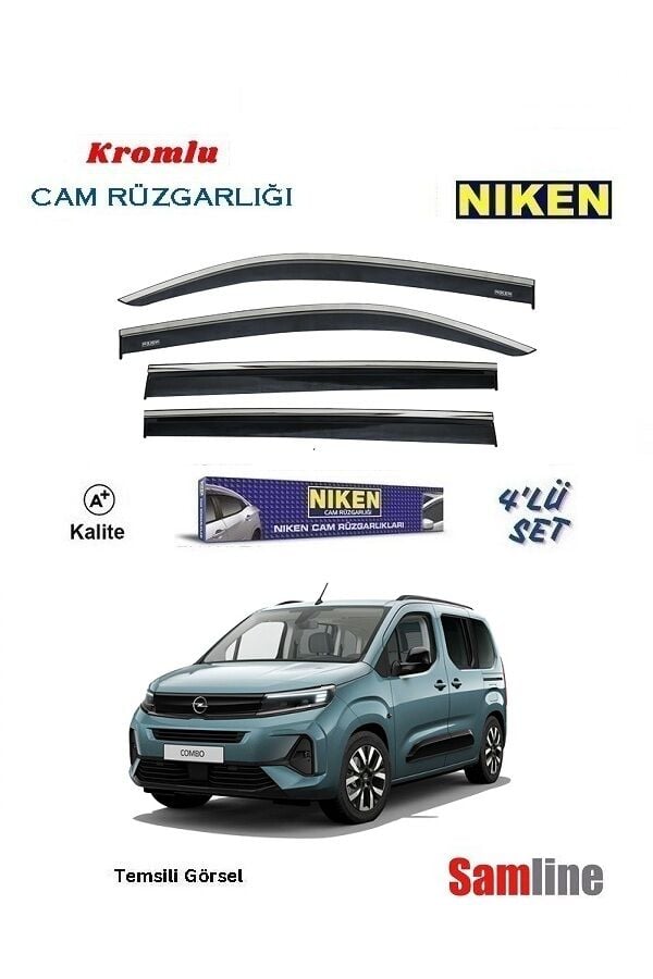 Cam Rüzgarlığı Kromlu 4'lü Set Opel Yeni Combo Combi (2024-2025)