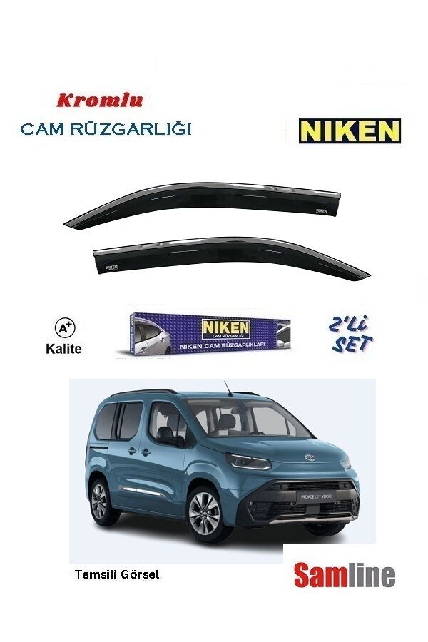 Cam Rüzgarlığı Kromlu 2'li Set Toyota Yeni Proace City Combi (2024-2025)