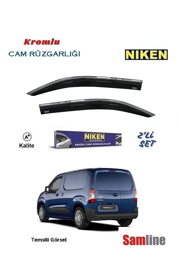 Cam Rüzgarlığı Kromlu 2'li Set Toyota Proace City Cargo (2021-2024)